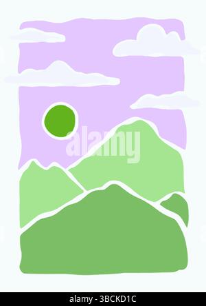 Mountain Landscape Vector Illustration Stock Vector