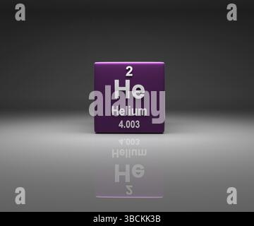 Cube with helium number 2 periodic table Stock Photo - Alamy