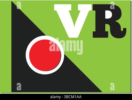 Bold, VR Logo, Modern Geometric Design Stock Vector