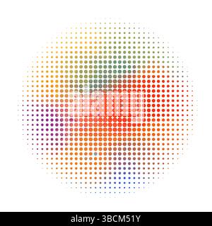 colored abstractions with halftone dots. Not AI, Vector illustration Stock Vector