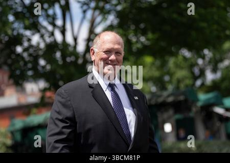 Washington, DC, USA. 20th May, 2025. White House Border Czar Tom Homan speaks to the media at he White House in Washington, DC, US, on Tuesday, May 20, 2025. Credit: Chris Kleponis/Pool via CNP/dpa/Alamy Live News Stock Photo