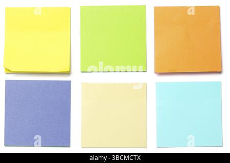 Different color tick notes isolated on white background Stock Photo