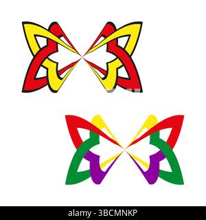 Butterfly shape icon. Colorful wings figure. Symmetrical insect symbol. Vector design. Stock Vector