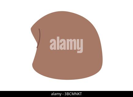 Crochet Hat. Knitted Winter Head Fashion accessory cap clothing technical illustration. Vector headgear for Men, women, unisex style, flat template CAD mockup sketch outline isolated Stock Vector