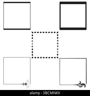 Sharp angle frame. Geometric outline icon. Zigzag border shape. Vector abstract form. Stock Vector