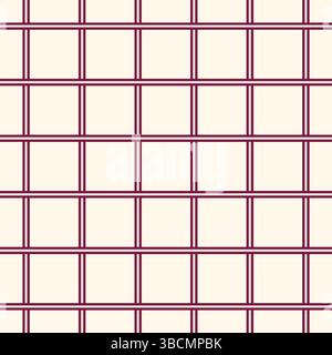 "Maroon Geometric Lattice Pattern – Architectural Symmetrical Grid Design" Stock Vector