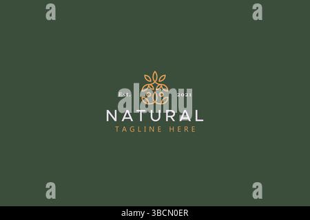 Floral Ethnic Symbol Logo. Simple Decorative Brand Identity Design. Stock Vector