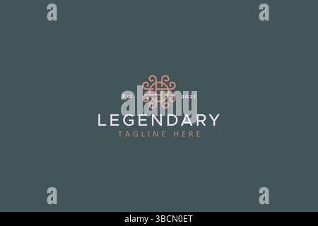 Creative Symbol Chinese Ancient Ethnic Logo Concept. Traditional Unique Graphic Design. Legend and Myth Eastern. Stock Vector