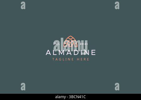 Islamic Monogram Logo Vector Template. Abstract Dome or Mihrab Shape Part Of Mosque. Letter M Or A Brand Identity Concept. Stock Vector