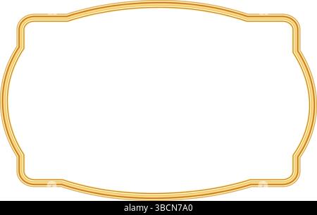 Golden frame in oriental style. Islamic ornamental frame. Indian decorative element, morocco shapes. Vector illustration for invitation, greeting card Stock Vector