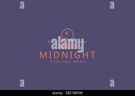 Midnight Abstract Illustration Concept Logo Stock Vector