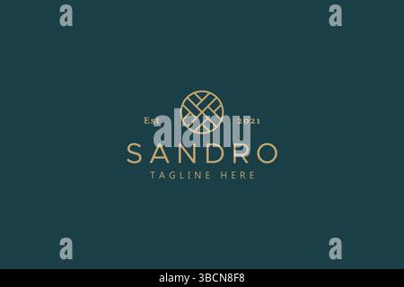 Circle Ethnic Simple Line Logo. Beauty, Fashion, Jewel, Food, Product, Creative Idea Business Branding. Stock Vector