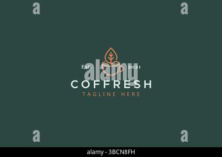 Original Fresh Coffee and Tea Traditional Creative Idea Logo Concept Stock Vector