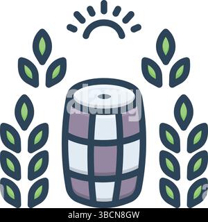 Icon for dhol in field, baisakhi Stock Vector