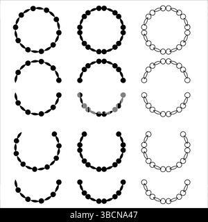 12 Circle Shapes With Decorative Edges and Modern Rotating Abstract Patterns Stock Vector