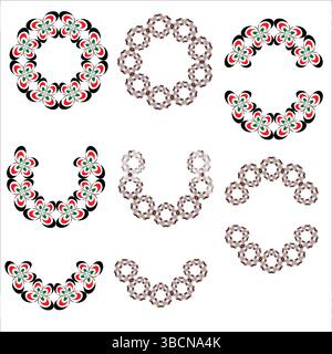 Circle Flower Pattern Vector with Spiral and Mandala Inspired Creative Layouts Stock Vector