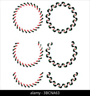 Twisted Circle Shape Design with 3D Depth and Stylish Motion Illusion Elements Stock Vector
