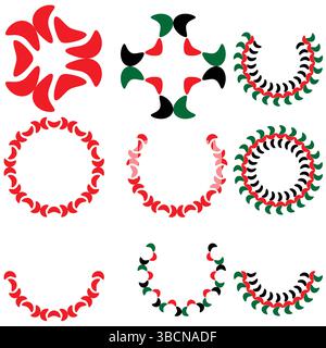 Decorative Swirl Circular Elements Pack Stock Vector