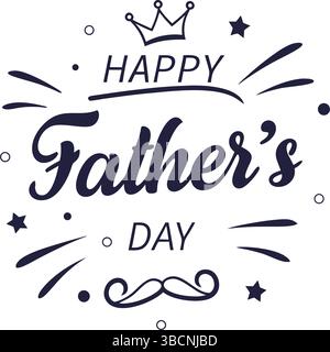 Elegant Happy Father's Day Design Stylish Typographic Illustration Stock Vector