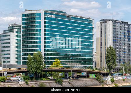 Exterior view of the building housing Acensi's headquarters. Acensi is a company specializing in IT project management and digital services Stock Photo