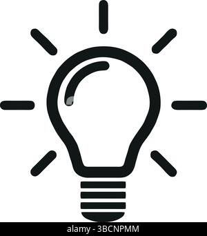 A creative idea illustrated with a light bulb symbol. The light bulb represents innovation, creativity, and brainstorming Stock Vector