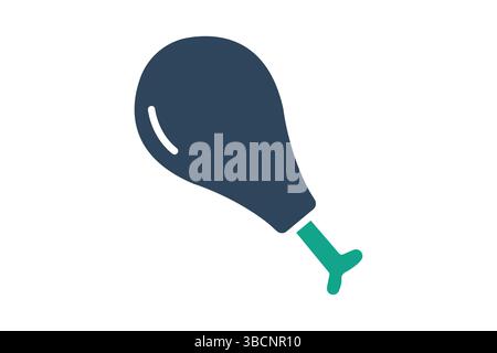 Chicken leg icon. solid icon style. icon related to meat. food elements vector illustration Stock Vector