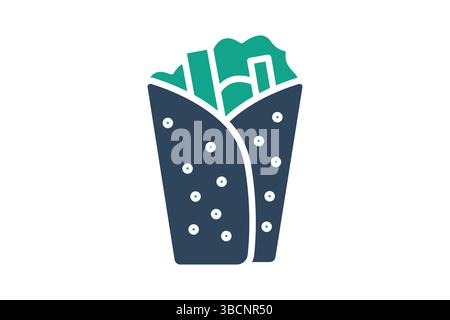 Kebab icon. solid icon style. icon related to meat. food elements vector illustration Stock Vector