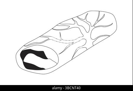 Stuffed cabbage roll 2D line object Stock Vector