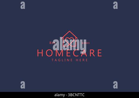 Homecare Love Heart Logo Trending. Corona Virus Stay At Home. Business Company of Property and Real Estate. Insurance Rent Happy Family. Stock Vector