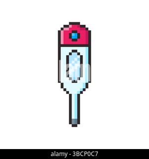 Pixel art Thermometer game asset design Stock Vector