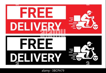 Free delivery icons set. Free shipping label, express delivery badge, fast delivery logo, logistic, courier parcel shipment cargo. Free Delivery truck. Stock Vector