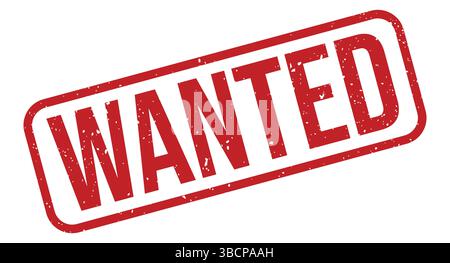 stempel Wanted.Wanted sign on red ink,wanted vector,wanted label,wanted sticker on white background Stock Vector
