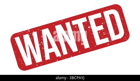 stempel Wanted.Wanted sign on red ink,wanted vector,wanted label,wanted sticker on white background Stock Vector