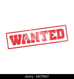 stempel Wanted.Wanted sign on red ink,wanted vector,wanted label,wanted sticker on white background Stock Vector