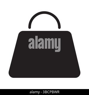 Black handbag and plastic bag isolated on white background. Stock Vector