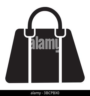 Black handbag and plastic bag isolated on white background. Stock Vector