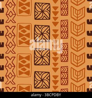Polynesian Hawaiian Tapa Ethnic Seamless Pattern Stock Vector