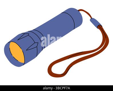 Simple red flashlight in flat style Stock Vector