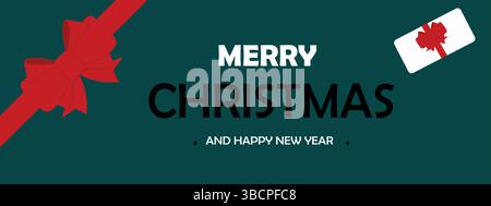 Christmas greetings vector background design. Merry christmas greeting text in red background with gift box,holiday season. Vector illustration Stock Vector