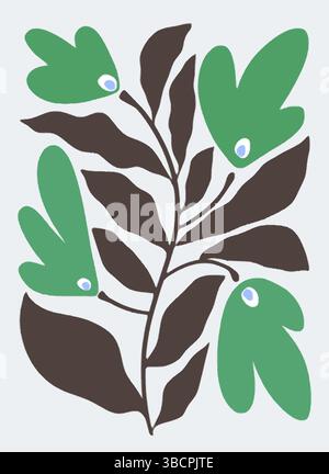 Green Floral Branch Vector Illustration Stock Vector