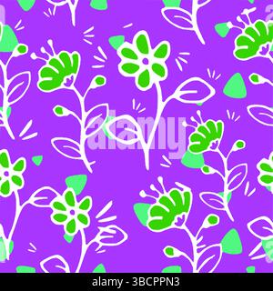 Purple Floral Pattern Vector Background Stock Vector