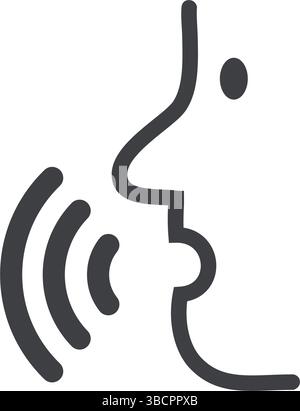 Voice control, person talking - icon Stock Vector