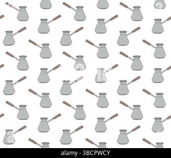 Vector seamless pattern of hand drawn sketch doodle colored coffee turk isolated on white background Stock Vector