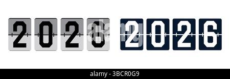 Modern Flip Clock Style 2026 Countdown Year Design Stock Vector