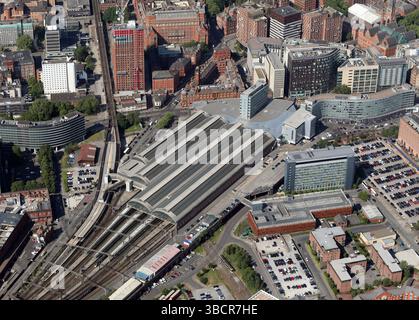 aerial view of Manchester Piccadilly Railway Station Stock Photo