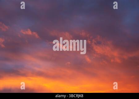 Clouds at sunset after a summer storm Stock Photo