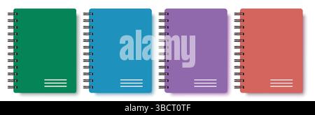 Notebook vector set design. Back to school notebook element for student tools collection. Vector illustration back to school educational Stock Vector