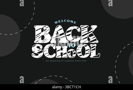 Back to school background editable text effect. Welcome back to school background banner design, Editable banner abstract background design. Stock Vector