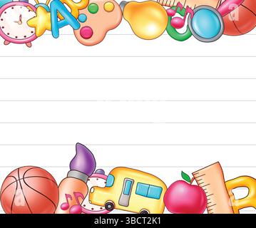 Back to school doodle on paper. Back to school doodle element. Vector illustration. Stock Vector