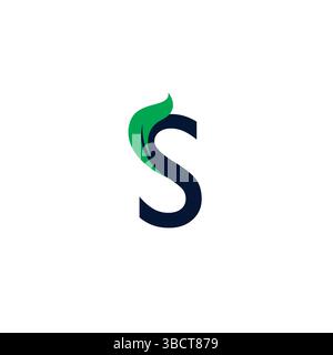 Letter S Leaf Logo Vector Illustration Stock Vector